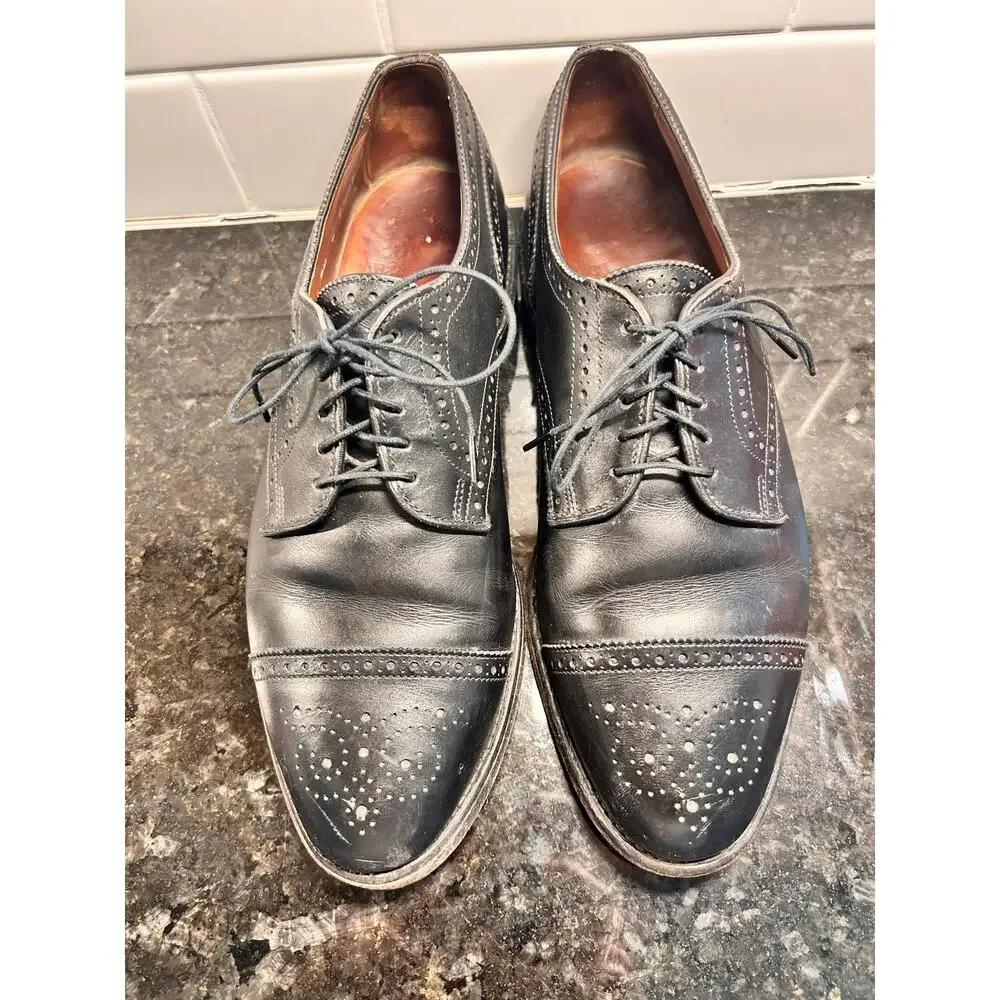 Allen Edmonds Men's Leather Sanford Cap Toe Oxford Dress Shoes Black Size‎ 8.5